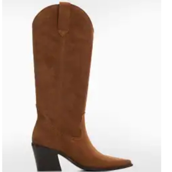Mango Suede Cowboy Boots - Picture 1 of 6